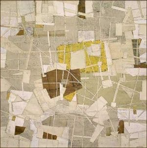 High was the Sky, 2006, mixed media, décollage, 198 × 198 cm